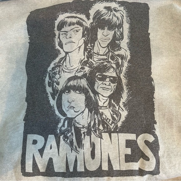 Ramones Cartoon Graphic Crewneck Sweatshirt NEW Sz LARGE in Slate Blue - Picture 2 of 5